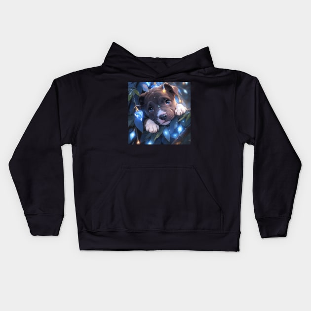 Enchanted Pit Bull Puppy Kids Hoodie by Enchanted Reverie